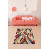 Ontheclouds Geometrik Desenli Renk Geçişli Dijital Baskı Yıkanabilir Kaymaz Taban Modern Salon Halısı, 160 x 250 MEG1137AG