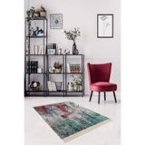 Ontheclouds Geometrik Desenli Renk Geçişli Dijital Baskı Yıkanabilir Kaymaz Taban Modern Salon Halısı, 80 x 150 MEG419YA