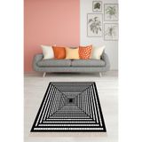 Ontheclouds Geometrik Ilüzyon Desen Dijital Baskı Yıkanabilir Kaymaz Taban Modern Salon Halısı, 100 x 300