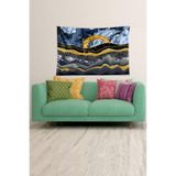 Ontheclouds Geometrik Renk Bloklu Leke Tutmaz Kadife Dokulu Kumaş Duvar Örtüsü Duvar Halısı Tapestry, 35 x 50, 35 x 50 WLL350F