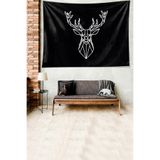 Ontheclouds Geyik Desenli Leke Tutmaz Kadife Dokulu Kumaş Duvar Örtüsü Duvar Halısı Tapestry, 140 x 230