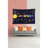 Ontheclouds Gezegenler Uzay Meteor Deseni Leke Tutmaz Kadife Dokulu Kumaş Duvar Örtüsü Duvar Halısı Tapestry, 70 x 100