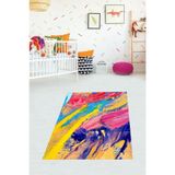 Ontheclouds Gökkuşağı Renk Paletleri Dijital Baskılı Kaymaz Yıkanabilir Leke Tutmaz Çocuk Odası Halısı, 60 x 120