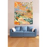 Ontheclouds Gökkuşağı Renkleri Kolajları Desen Leke Tutmaz Kumaş Duvar Örtüsü Duvar Halısı Tapestry, 70 x 70