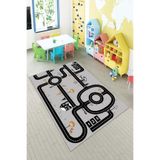 Ontheclouds Gri Araba Yollu Trafik Yıkanabilir Kaymaz Taban Leke Tutmazbebek Ve Çocuk Odası Halısı, 100 x 200 AYC117G