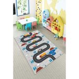 Ontheclouds Gri Araba Yollu Trafik Yıkanabilir Kaymaz Taban Leke Tutmazbebek Ve Çocuk Odası Halısı, 80 x 200 AYC126B
