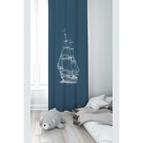 ontheclouds Gri Bulut Renkli Balon Desenli Bebek Fon Perde, 70 x 240, FONPRD15, petrol mavisi
