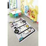 Ontheclouds Gri Seksek Desenli Eğitici Yıkanabilir Kaymaz Taban Leke Tutmazbebek Ve Çocuk Odası Halısı, 120 x 160
