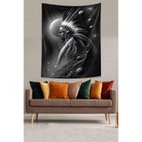 Ontheclouds Gri Siyah Kızılderili Leke Tutmaz Kumaş Duvar Örtüsü Duvar Halısı Tapestry, 100 x 140