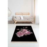 Ontheclouds Gül Buketi Desenli Dijital Baskı Yıkanabilir Kaymaz Taban Modern Salon Halısı, 80 x 350