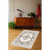 Ontheclouds Gül Varak Desenli Dijital Baskı Yıkanabilir Kaymaz Taban Vintage Salon Halısı, 100 x 350