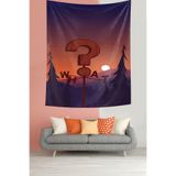 Ontheclouds Gündoğumu Soru Işareti What Yazılı Leke Tutmaz Kumaş Duvar Örtüsü Duvar Halısı Tapestry, 35 x 50