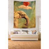 Ontheclouds Hortumunda Balon Taşıyan Fil Leke Tutmaz Kumaş Duvar Örtüsü Duvar Halısı Tapestry, 35 x 50