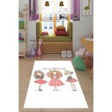 Ontheclouds I Love Best Friends Desenli Dijital Baskı Yıkanabilir Kaymaz Taban Bebek Ve Çocuk Odası Halısı, 160 x 230