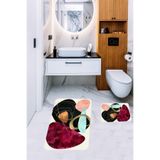 ontheclouds İkili Klozet Takımı Kaymaz Tabanlı Banyo Paspas Takımı 60x100 + 40x60, Turuncu