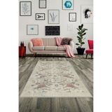 Ontheclouds Ince Çzigiler Desenli Çiçekli Dijital Baskılı Yıkanabilir Kaymaz Taban Modern Salon Halısı, 80 x 150