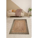 Ontheclouds Jüt Hasır Kilim Görünümlü Dijital Baskılı Kaymaz Taban Yıkanabilir Halı, 100 x 200
