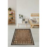 Ontheclouds Jüt Hasır Kilim Görünümlü Dijital Baskılı Kaymaz Taban Yıkanabilir Modern Salon Halısı Antrasit, 160 x 230 MEGJ31YL