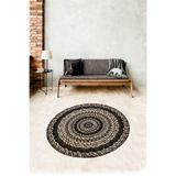 Ontheclouds Jüt Hasır Kilim Görünümlü Dijital Baskılı Kaymaz Taban Yıkanabilir Modern Salon Halısı Ve Yolluk, 100 x 100 MEGJ25O