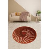 Ontheclouds Jüt Hasır Kilim Görünümlü Dijital Baskılı Kaymaz Taban Yıkanabilir Modern Salon Halısı Ve Yolluk, 120 x 120 MEGJ20S