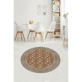Ontheclouds Jüt Hasır Kilim Görünümlü Dijital Baskılı Kaymaz Taban Yıkanabilir Modern Salon Halısı Ve Yolluk, 160 x 160 MEGJ32YUH