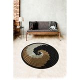 Ontheclouds Jüt Hasır Kilim Görünümlü Dijital Baskılı Kaymaz Taban Yıkanabilir Modern Salon Halısı Ve Yolluk, 180 x 180 MEGJ16R