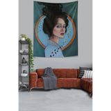 Ontheclouds Kadın Ve Kuşlar Tasarımlı Leke Tutmaz Kumaş Duvar Örtüsü Duvar Halısı Tapestry, 70 x 100