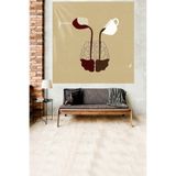 Ontheclouds Kahve Istasyonu Temalı Desen Leke Tutmaz Kadife Dokulu Kumaş Duvar Örtüsü Duvar Halısı Tapestry, 140 x 140