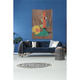 Ontheclouds Kahverengi Kübik Tasarım Leke Tutmaz Kadife Kumaş Duvar Örtüsü Duvar Halısı Tapestry, 100 x 140