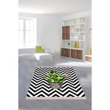 Ontheclouds Kaktüs Desenli Zigzag Model Dijital Baskı Yıkanabilir Kaymaz Taban Modern Salon Halısı, 120 x 180