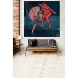 Ontheclouds Kalp Ve Beyin Fightclub Leke Tutmaz Kadife Dokulu Kumaş Duvar Örtüsü Duvar Halısı Tapestry, 100 x 100