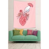 Ontheclouds Kalpte Açan Çiçekleri Sulama Temalı Leke Tutmaz Kumaş Duvar Örtüsü Duvar Halısı Tapestry, 70 x 70