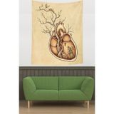 Ontheclouds Kalpteki Tabiat Ve Kuş Yuvası Leke Tutmaz Kumaş Duvar Örtüsü Duvar Halısı Tapestry, 70 x 70