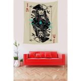 Ontheclouds Karayip Korsanları Jack Sparrow Joker Kuru Kafa Leke Tutmaz Kumaş Duvar Örtüsü Duvar Halısı Tapestry, 140 x 230