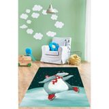 Ontheclouds Karda Kayak Yapan Ayıcık Yıkanabilir Kaymaz Taban Leke Tutmaz Çocuk Odası Halısı, 80 x 400