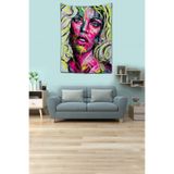 Ontheclouds Karışık Renkli Kadın Portre Yıkanabilir Leke Tutmaz Kumaş Duvar Örtüsü Duvar Halısı Tapestry, 70 x 100