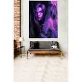 Ontheclouds Kayanın Arkasındaki Kadın Temalı Leke Tutmaz Kadife Kumaş Duvar Örtüsü Duvar Halısı Tapestry, 70 x 100