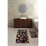 ontheclouds Kaymaz Tabanlı Banyo Paspas Takımı 60x100 + 40x60, Kahverengi