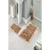 ontheclouds Kaymaz Tabanlı İkili Klozet Takımı Banyo Halısı 60x100 cm + 40x60 cm, MEGP1320