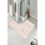 ontheclouds Kaymaz Tabanlı İkili Klozet Takımı Banyo Halısı 60x100 cm + 40x60 cm, MEGP1328