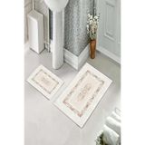 ontheclouds Kaymaz Tabanlı İkili Klozet Takımı Banyo Halısı 60x100 cm + 40x60 cm, MEGP1362
