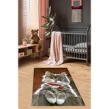 Ontheclouds Kedi Desenli Halı Kedili Halı Dijital Baskı Yıkanabilir Kaymaz Taban Çocuk Odası Halısı, 120 x 200 MEGC220H