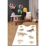 Ontheclouds Kelebek Desen Minimalist Yıkanabilir Kaymaz Taban Leke Tutmaz Çocuk Odası Halısı, 100 x 350