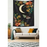 Ontheclouds Kelebek Ve Çiçek Leke Tutmaz Kumaş Duvar Örtüsü Duvar Halısı Tapestry, 100 x 140