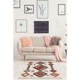 Ontheclouds Kilim Desenli Etnik Dijital Baskı Yıkanabilir Kaymaz Taban Eskitme Salon Halı Ve Yolluk, 160 x 240 MEG397AD