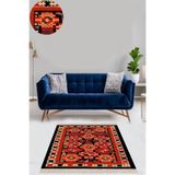 Ontheclouds Kilim Desenli Etnik Dijital Baskı Yıkanabilir Kaymaz Taban Eskitme Salon Halı Yolluk, 160 x 350 MEG805AI