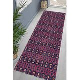 Ontheclouds Kilim Desenli Etnik Dijital Baskı Yıkanabilir Kaymaz Taban Modern Salon Halı Ve Yolluk, 100 x 200 Mor