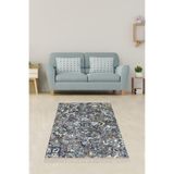 Ontheclouds Kilim Desenli Etnik Dijital Baskı Yıkanabilir Kaymaz Taban Modern Salon Halı Ve Yolluk, 100 x 500 MEG1090U
