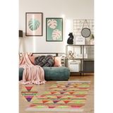 Ontheclouds Kilim Desenli Etnik Dijital Baskı Yıkanabilir Kaymaz Taban Modern Salon Halı Ve Yolluk, 100 x 500 MEG779U