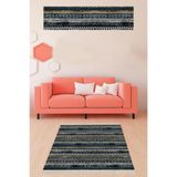 Ontheclouds Kilim Desenli Etnik Dijital Baskı Yıkanabilir Kaymaz Taban Modern Salon Halı Ve Yolluk, 100 x 500 MEG806U